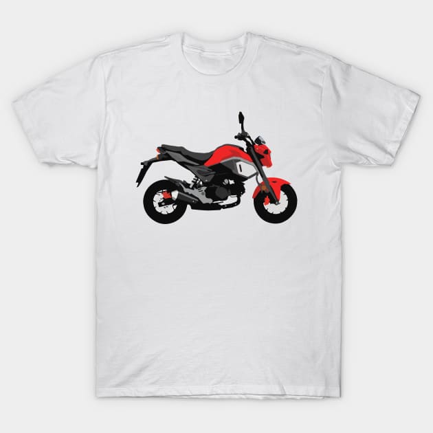 Motorcycle Honda Grom Orange 2020 Cherry Red T-Shirt by WiredDesigns